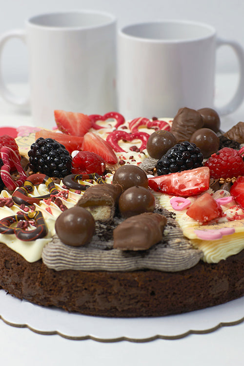 Brownie "Pizza de frutas y chocolate"