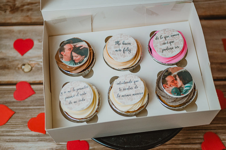 Caja 6 Cupcakes foto personalizada