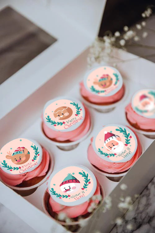 Cupcakes de navidad con mensaje personalizado