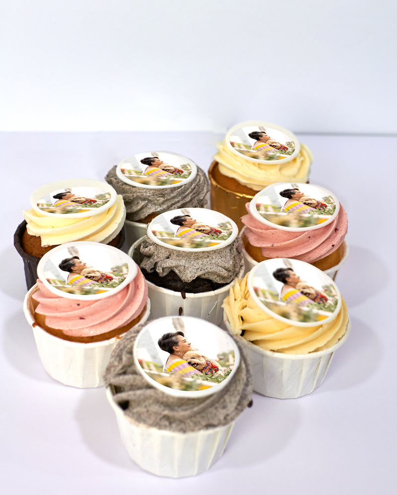Caja 6 Cupcakes foto personalizada San Valentín